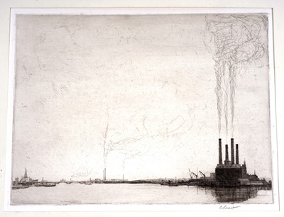 Lot 591 - Douglas Smart - The Four Chimneys | etching