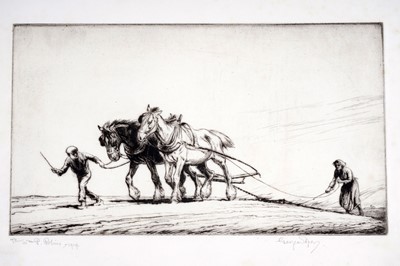 Lot 595 - George Soper - Horses ploughing | etching