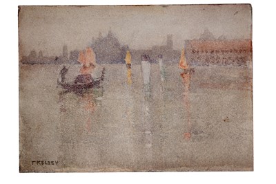 Lot 613 - Frank Kelsey - Venetian scene, morning haze | watercolour
