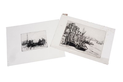 Lot 601 - Aileen Mary Elliott - Two marine studies | etchings