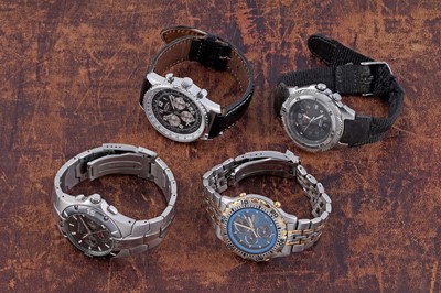 Lot 267 - Three chronographic wristwatches by Rotary, Accurist, and Citizen; together with a Timex watch