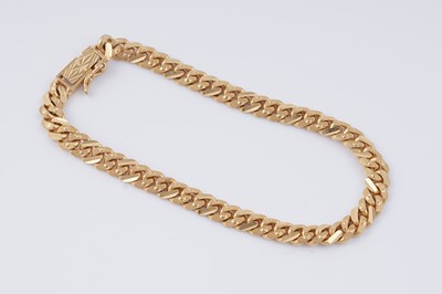 Lot 118 - An Indian 22ct gold flat curb-link bracelet
