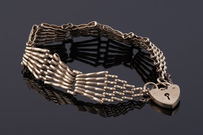 Lot 121 - A 9ct gold fancy gate-link bracelet