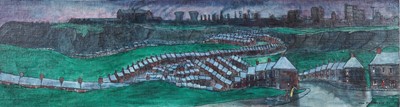 Lot 23 - Tom McGuinness - Northern mining town, overcast | oil