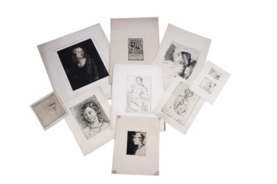 Lot 606 - Nine early 20th Century portrait and figural etchings by various artists