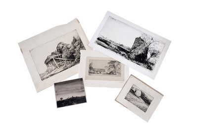 Lot 610 - Five mainly early 20th Century rural and farm themed etchings by various artists