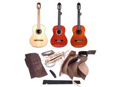 Lot 390 - Three guitars; and a guitar making kit