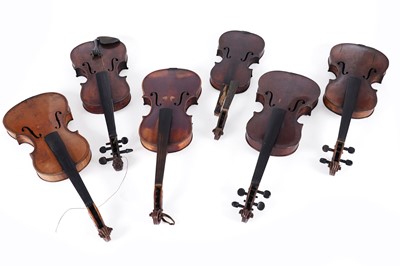 Lot 372 - Six violins for restoration