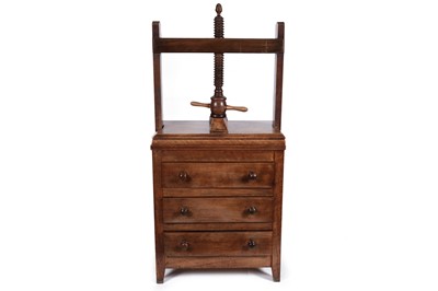 Lot 231 - A late 19th Century oak and beech book press