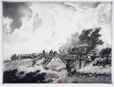 Lot 560 - William Palmer Robins - Fen Bridge, Strephon? | aquatint