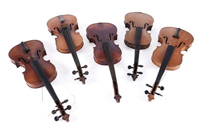 Lot 371 - Five violins for restorations