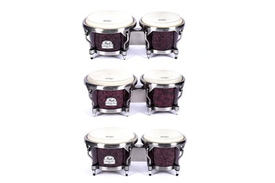 Lot 412 - Three Pearl Percussion Primero Pro Series bongo sets