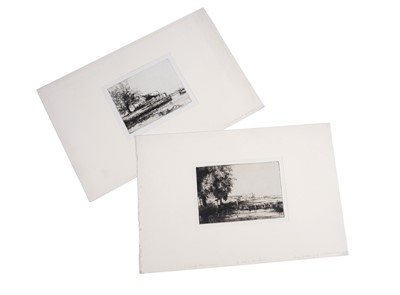 Lot 574 - William Palmer Robins – Two river studies | etching