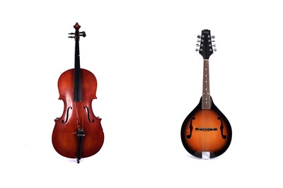 Lot 433 - An Encore Falcon twelve-string flat back mandolin; and a Hungarian cello
