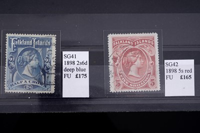 Lot 500 - Falkland Islands: 1898 2s6d and 5s