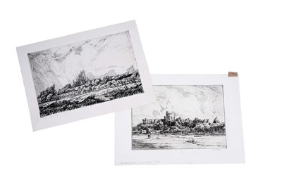 Lot 580 - William Palmer Robins – Two landscape studies | etching