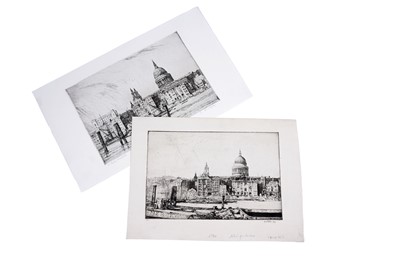 Lot 581 - William Palmer Robins – Two views of St Pauls Cathedral | etching