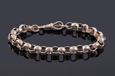 Lot 44 - A late 19th Century 10ct gold belcher-link bracelet