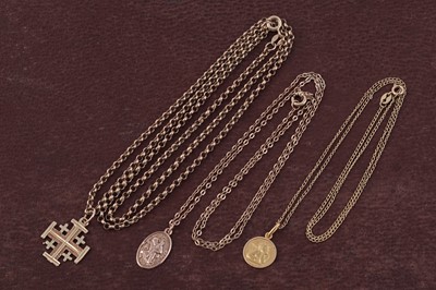 Lot 95 - Three religious pendant necklaces