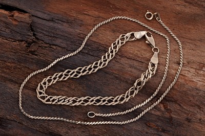 Lot 145 - A 9ct gold bracelet; and a 9ct gold necklace