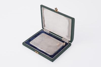 Lot 313 - An Art Deco silver cigarette case, in a fitted box
