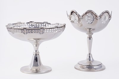 Lot 276 - Two George V silver pedestal bonbon dishes