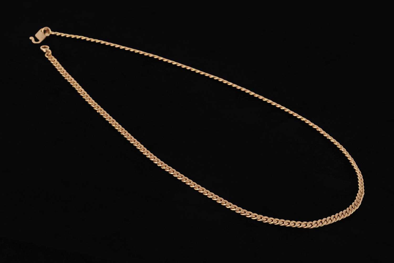 Lot 60 - A 22ct gold bright-cut curb-link neck chain