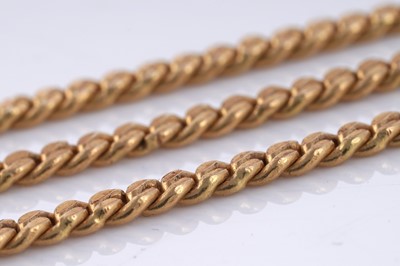 Lot 60 - A 22ct gold bright-cut curb-link neck chain