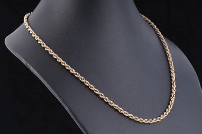 Lot 58 - A 9ct gold rope-twist necklace