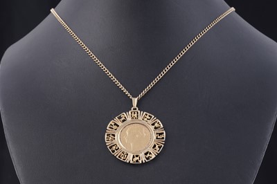 Lot 244 - A Queen Victoria 1880 gold sovereign, in a pendant mount on chain
