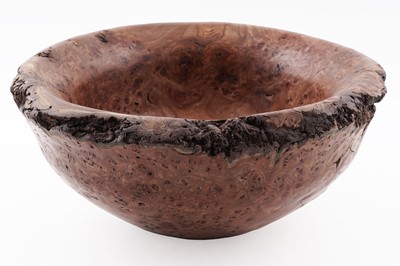 Lot 216 - A hand turned wooden burr elm bowl, by Terry Harvey