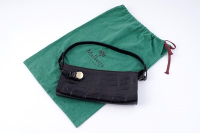 Lot 236 - A Mulberry small shoulder bag, black crocodile print leather