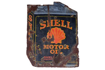 Lot 411 - A rare double-sided Shell-Mex Motor Oil enamel advertising sign