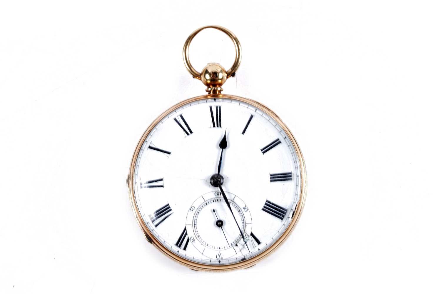 Lot 802 - John Vincent: an 18ct yellow gold cased open faced pocket watch