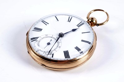 Lot 802 - John Vincent: an 18ct yellow gold cased open faced pocket watch