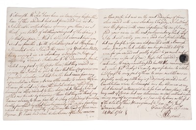 Lot 198 - Local Interest: A letter in relation to the Hexham Riots