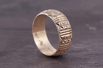 Lot 94 - A 1970's 9ct gold ring of geometric design