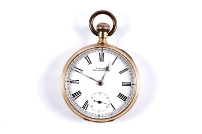 Lot 801 - American Watch Co., Waltham Massachusetts: an 18ct yellow gold cased open faced pocket watch