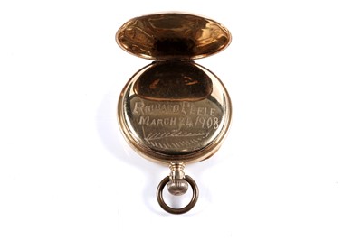 Lot 801 - American Watch Co., Waltham Massachusetts: an 18ct yellow gold cased open faced pocket watch