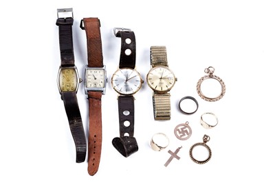 Lot 171 - Two gold signet rings; and other items