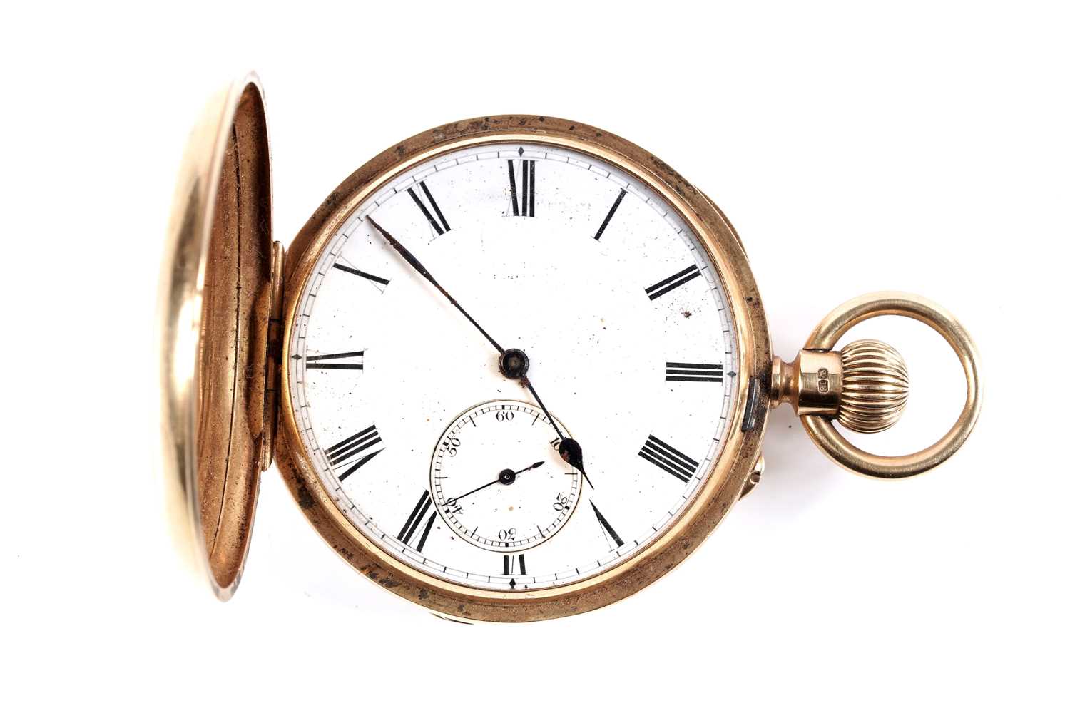Lot 803 - M.J. Russell, London: an 18ct yellow gold cased hunter pocket watch