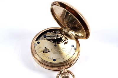 Lot 803 - M.J. Russell, London: an 18ct yellow gold cased hunter pocket watch