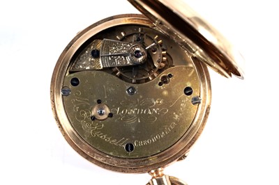 Lot 803 - M.J. Russell, London: an 18ct yellow gold cased hunter pocket watch