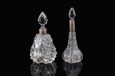 Lot 295 - Victorian and later silver mounted cutglass perfume bottles