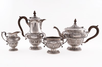 Lot 182 - A George V silver four-piece tea service