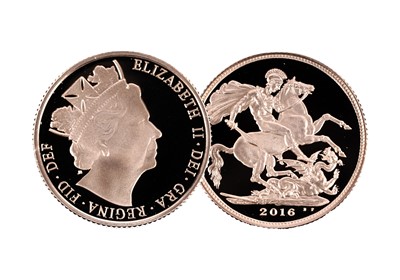 Lot 285 - Queen Elizabeth II gold proof sovereign, 2016