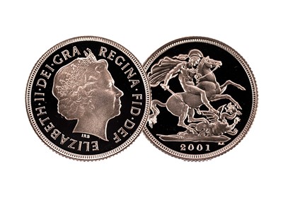 Lot 288 - Queen Elizabeth II gold proof sovereign, 2001