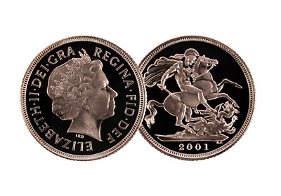 Lot 289 - Queen Elizabeth II gold proof sovereign, 2001