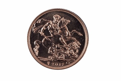 Lot 299 - Queen Elizabeth II gold sovereign, 2017