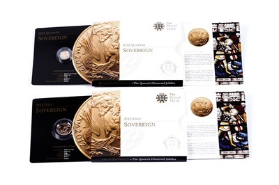 Lot 301 - Queen Elizabeth II half and quarter sovereigns, 2012